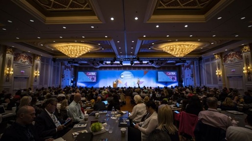 conference room with people
